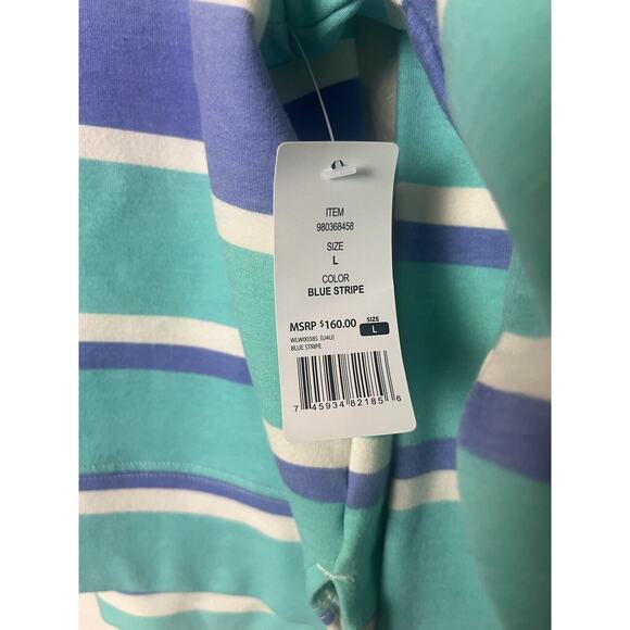 Wildfox Blue Striped Sweatshirt & Short Lounge Set Women’s Size Large - Picture 2 of 10